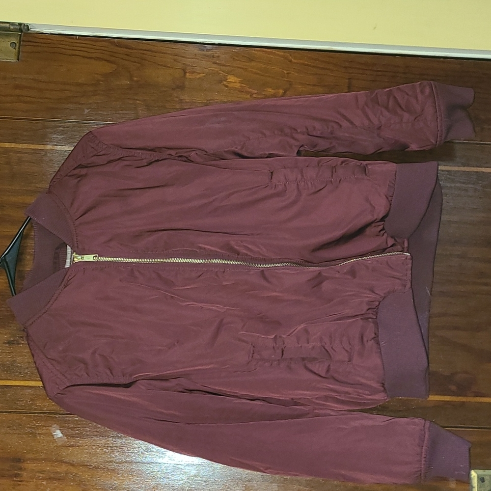 Maroon bomber jacket